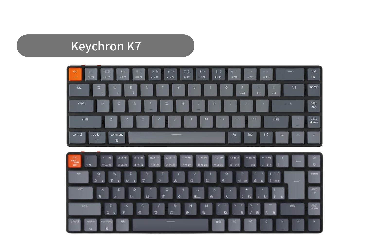 Keychron K7 US 赤軸 バナナ軸 セット-