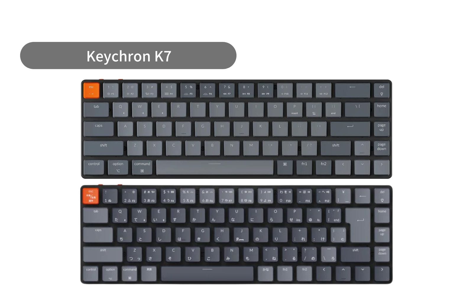 Keychron k7 ホットスワップ オプティカルスイッチ 白軸＋バナナ軸