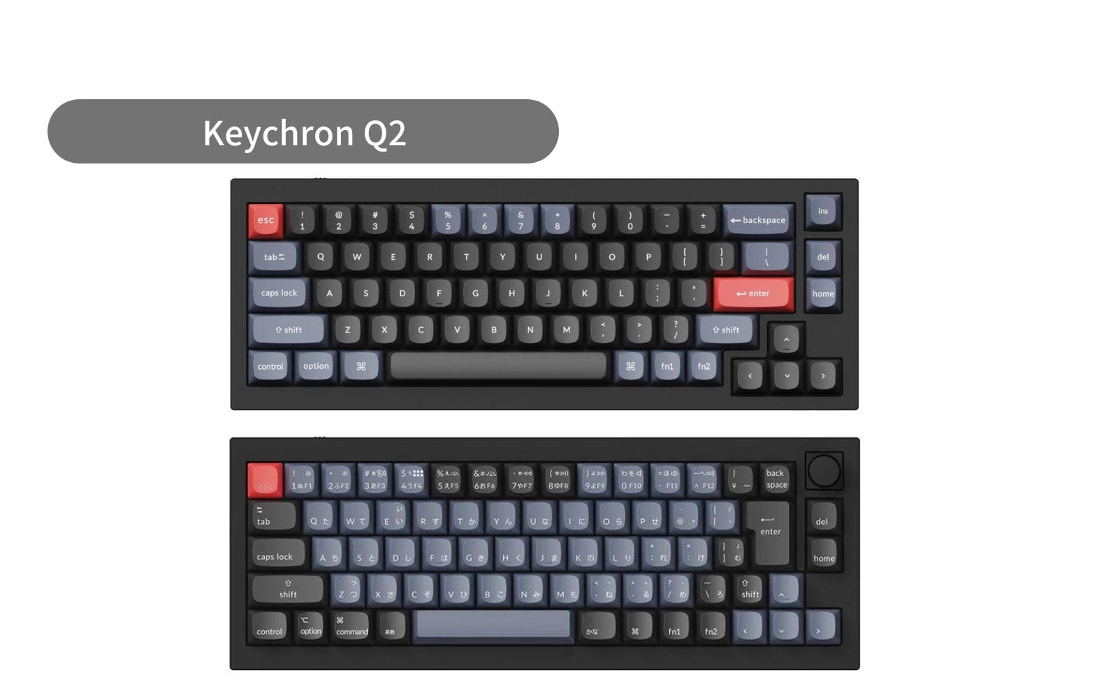 keychron Q2 US配列 茶軸 キーキャップなし - PC周辺機器