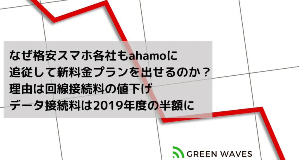 なぜ格安スマホ各社もahamoに 追従して新料金プランを出せるのか？ 理由は回線接続料の値下げ データ接続料は2019年度の半額に